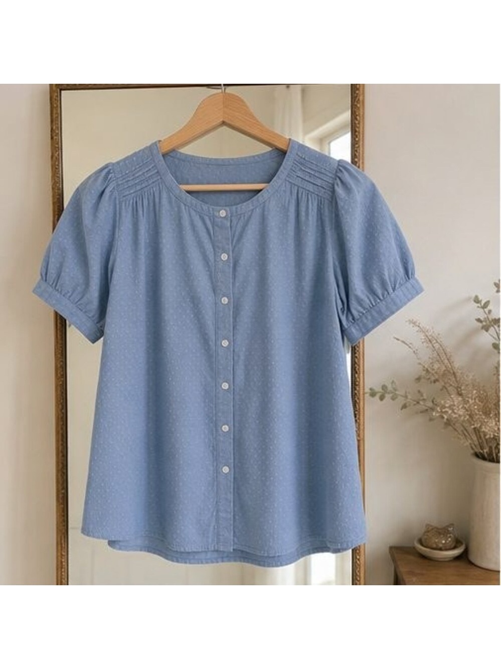 Olive Button Blouse - Picture 1 of 6